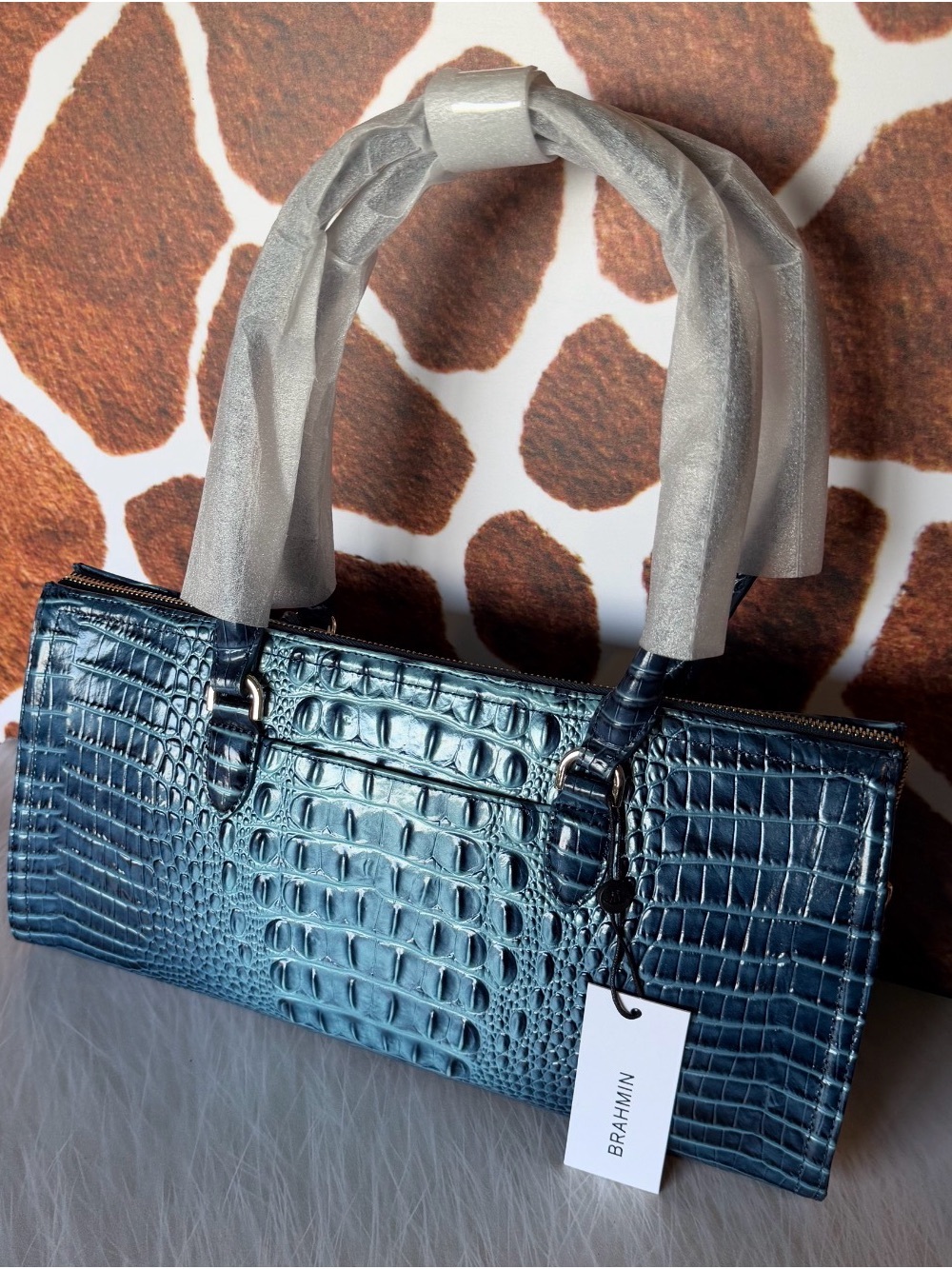 GORGEOUS BLUE Brahmin Sophia Retro Blue Melbourne bag NWT HTF - Picture 8 of 11
